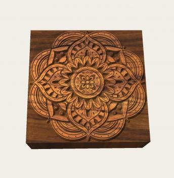 Mandalastempel aus Hartholz